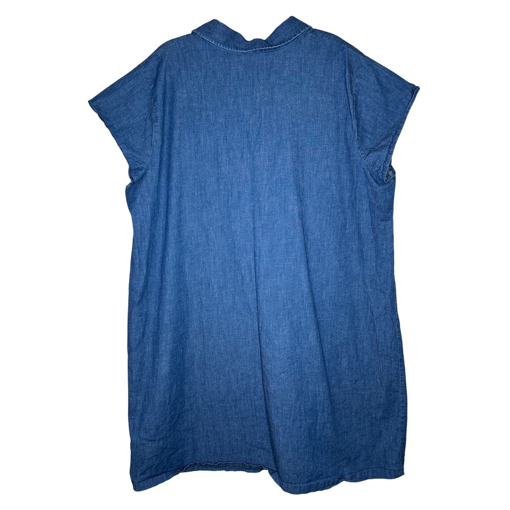 Anne Klein Women's Denim Chambray Shirt Dress Zipper Pockets Plus Size 3X - Picture 2 of 6